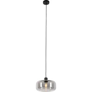 QAZQA bizle - Art Deco Hanglamp - 1 lichts - Ø 28 cm - Grijs - Woonkamer | Slaapkamer | Keuken