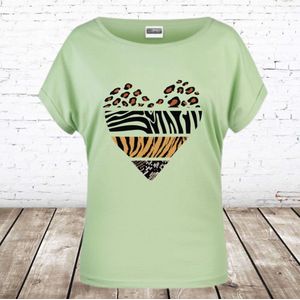 Dames T-shirt Panter hart mint - S