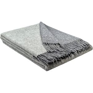 Wollen Plaid - VIENNA - Lichtgrijs-Grijs (140x200cm) 100% Wol - ECO Deken DUBBELZIJDIG - Plaids.shop® Collectie