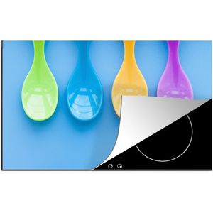 KitchenYeah® Inductie beschermer 80x52 cm - Gekleurde lege lepels - Kookplaataccessoires - Afdekplaat voor kookplaat - Inductiebeschermer - Inductiemat - Inductieplaat mat