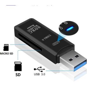 Astilla SD en Micro-SD Kaartlezer - 2-in-1 - USB 3.0 - Zwart