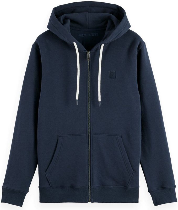 SCOTCH & SODA - Sweatvest - Donkerblauw - Capuchon met Trekkoord