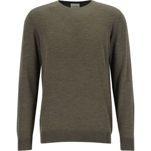 Profuomo - Slim Fit Trui - Donkergroen - 100% Wol