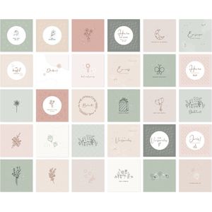 Wenskaarten combinatieset Eclipse - 30 dubbele wenskaarten incl. enveloppen - Geboorte, Verjaardag, Beterschap, Bedankt, Blanco