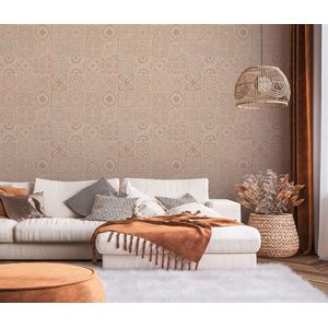 A.S Création - Terra - Vliesbehang - Bruin - Steenlook - Vinylstructuur