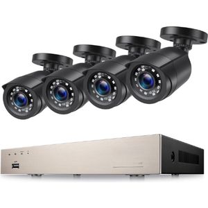 1080p Bewakingscamera Set Voor Buiten - 8CH 5MP Lite DVR Met 4 Outdoor 1080p Beveiligingscamera Systeem Zonder Harde Schijf - 24m IR Nachtzicht - Bewegingsalarm