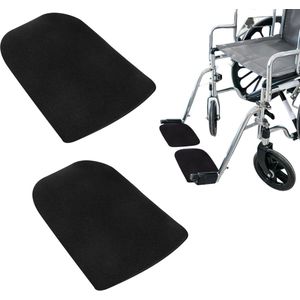Pack of 2 Wheelchair Foot Pads - Side Support - Side Protection - Foot Rest Cover - Black - Comfort Cushions - Neoprene