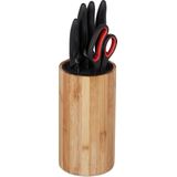Relaxdays messenblok leeg - bamboe - zonder messen - voor 10 messen - 23 x 12,5 cm