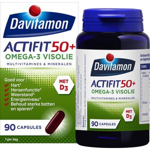 Davitamon Actifit 50+ Omega3 visolie - Multivitamine voor 50 plussers  - 90 capsules - Voedingssupplement