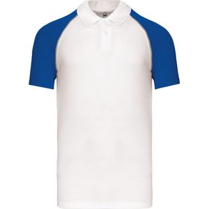 Kariban Baseballpolo K226 - White / Royal Blue - 3XL