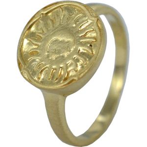Silventi 9SIL-21416 Zilveren Ring - Dames - Zon, Maan en Sterren - 13 mm Doorsnee - Maat 54 - Mat - Zilver - Gold Plated (Verguld/Goud op Zilver)