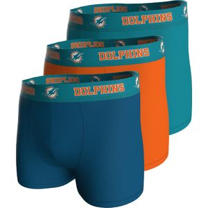 NFL MIAMI DOLPHINS Boxers - 3-pack - Blauw-Oranje-Turquoise - Maat M