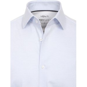 Venti Jerseyflex Overhemd Blauw Gewerkt Modern Fit - M
