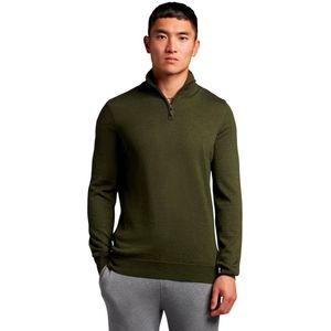Lyle & Scott Tonal Eagle Half Rits Trui Groen L Man