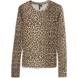 Vero Moda - VMLOVA LS MESH TOP JRS NOOS - Shirt met Lange Mouwen - Silver Mink - All-over Print