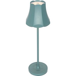 QAZQA granny retro - Retro Dimbare LED Draadloze Oplaadbare Tafellamp USB met Dimmer - 1 lichts - H 36 cm - Blauw - Buitenverlichting