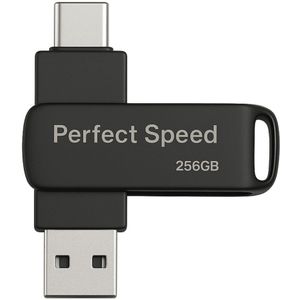 Perfect Speed Usb stick 256 GB - Usb Stick Zwart - Flash drive - USB 3.2 - USB C - Hoge snelheid - 3 jaar garantie