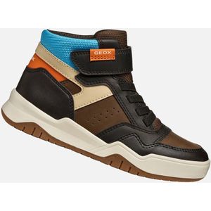 GEOX - Perth - Hoge Sneakers - Kastanje/Blauw - Polyurethaan