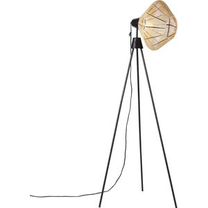QAZQA jenthe - Landelijke Tripod | driepoot vloerlamp | Staande Lamp - 1 lichts - H 140 cm - Naturel - Woonkamer | Slaapkamer | Keuken