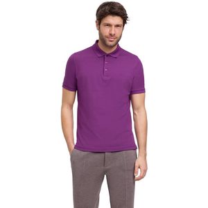 FALKE Basic Polo Shirt Piqué zacht huidvriendelijk katoen polo shirt heren purper - maat L