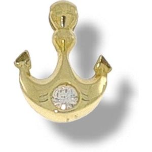 Gouden Hanger Anker Zirkonia 16 x 13 mm 14 karaats