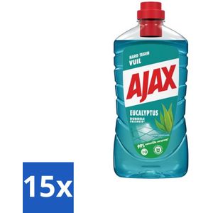 Ajax - Allesreiniger - Eucalyptus - Dubbele Frisheid - Natuurlijke Oorsprong - 1 L - Bulkverpakking - 15 stuks