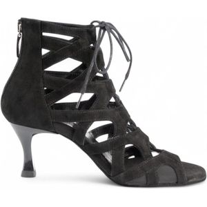 Portdance PD804 Nubuck - Dames Latin Dansschoenen - Stijlvol - Comfortabel - Suede zool - Hoge salsa dansschoenen - Hak 5cm - Ritssluiting - Kizomba, Salsa, Bachata, High Heels - Portdance - PD804 - Zwart Nubuck - 41