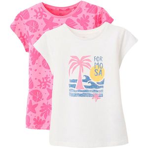 Zippy 3107115401 T-shirt Met Korte Mouwen 2 Eenheden Wit,Roze 9-10 Years Meisjes