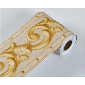 Gele zelfklevende behangrand met reliëf voor keukenplafond en badkamer - PVC-stickers .