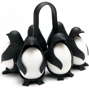 Pinguïn eierkoker-Pinguïn eierstomer-Prachtig ontworpen eierkoker-Eieropbergdoos-Eierkoker-Eierstandaard-Pinguïnvorm-Pinguïn-Schattig-Zwart