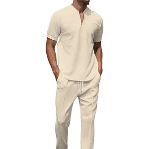 Modieuze Zomer Set Beige Heren - Shirt en lange Broek - Outfit - Travel