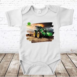Romper met John Deere trekker -s&C-80-Grappige rompers met tekst