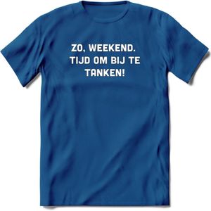 Weekend Bier T-Shirt | Unisex Kleding | Dames - Heren Feest shirt | Drank | Grappig Verjaardag Cadeau tekst | - Donker Blauw - S