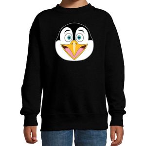 Cartoon pinguin trui zwart voor jongens en meisjes - Kinderkleding / dieren sweaters kinderen 152/164
