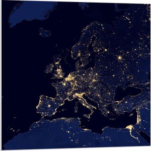 PVC Schuimplaat- Kaart van Europa - 80x80 cm Foto op PVC Schuimplaat