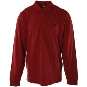 C.p. Company - Slim-Fit Polo Shirt - Rood - Heren - Lange Mouwen