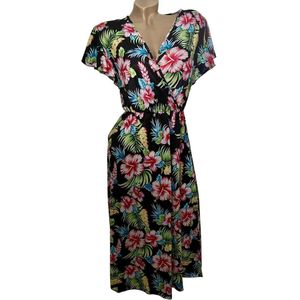 Dames Middellange Zomerjurk / Strandjurk 1513 Maat - S Zwart