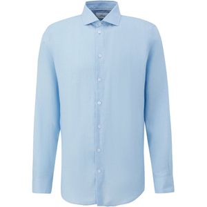 Overhemd - Effen - Linnen - Lange Mouw - Regular Fit