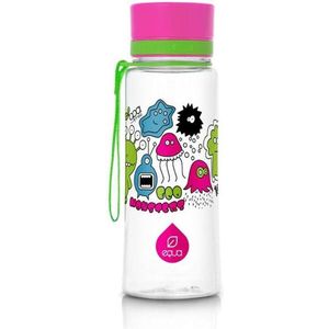 Equa BPA free drinkfles 600 ml - Uitvoering - Pink Monsters