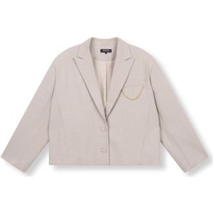 Refined Department - Blazer - 603 Sand - Oversized Cropped - Dames