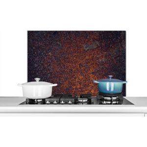 Spatscherm keuken 90x60 cm - Kookplaat achterwand Roest - Metaal - Vintage - Muurbeschermer - Spatwand fornuis - Hoogwaardig aluminium
