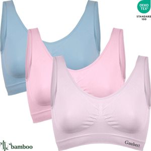 3-Pack Naadloze Bamboe Comfort BH Top - Beha Zonder Beugel - Zonder Vulling - Bamboe Ondergoed - Multikleur - Maat S/M - GBTW-3106-Mix-2