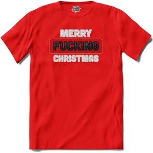 Merry f*cking christmas - T-Shirt - Meisjes - Rood - Maat 12 jaar