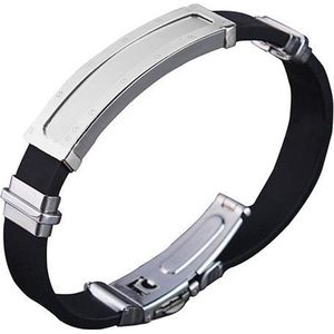 Montebello Armband Arda - Siliconen - 316L Staal - 10mm - 20.5cm