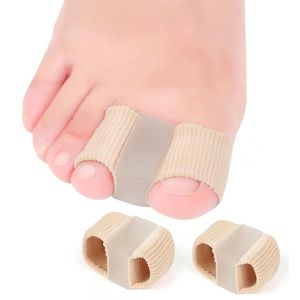 Gel Teenspreiders - 2-pack - Met dubbele lussen - Gemaakt van elastische stof - Teencorrectoren - Teencorrectoren met twee gaten - Hallux Valgus Corrector, Grote Teenspreiders (maat L)