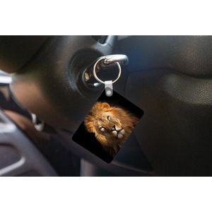 Sleutelhanger - Leeuw - Dieren - Zwart - Licht - Bruin - Portret - Uitdeelcadeautjes - Plastic