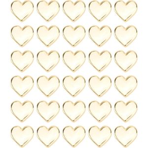 Gouden Metalen Hartknoppen - Set van 100 stuks met retro vintage design (105 mm)