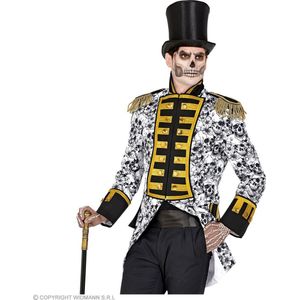 Widmann - Heks & Spider Lady & Voodoo & Duistere Religie Kostuum - Graaf Skull Van Dodenstijn Man - Zwart / Wit - Small - Halloween - Verkleedkleding