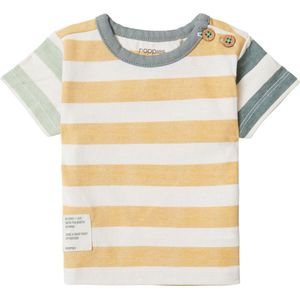 Noppies Boys Tee Balsam Lake short sleeve stripe Jongens T-shirt - Curry - Maat 62
