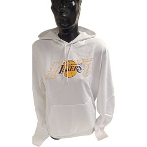 LA. LAKERS - NEW ERA- HOODY- TEAM LOGO- WHITE -XL